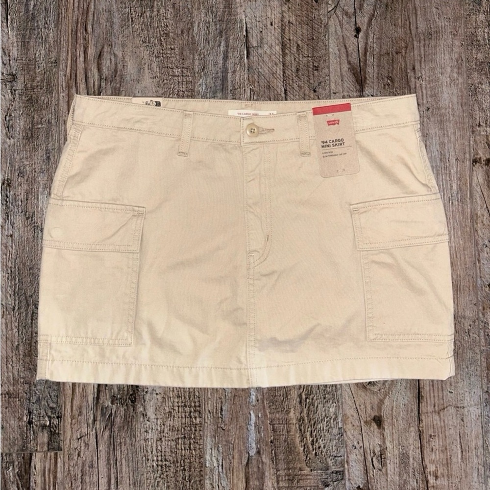 Levi's Khaki Cargo Mini Skirt